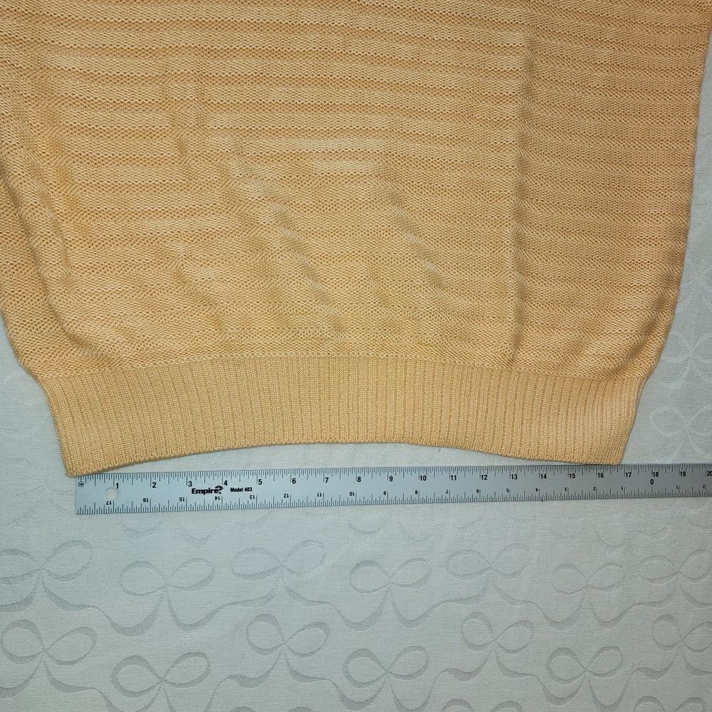 Vintage Bobby Jones V-Neck Sweater Mens L/XL 100%‎ Cotton Golf Preppy Yellow - Picture 9 of 11